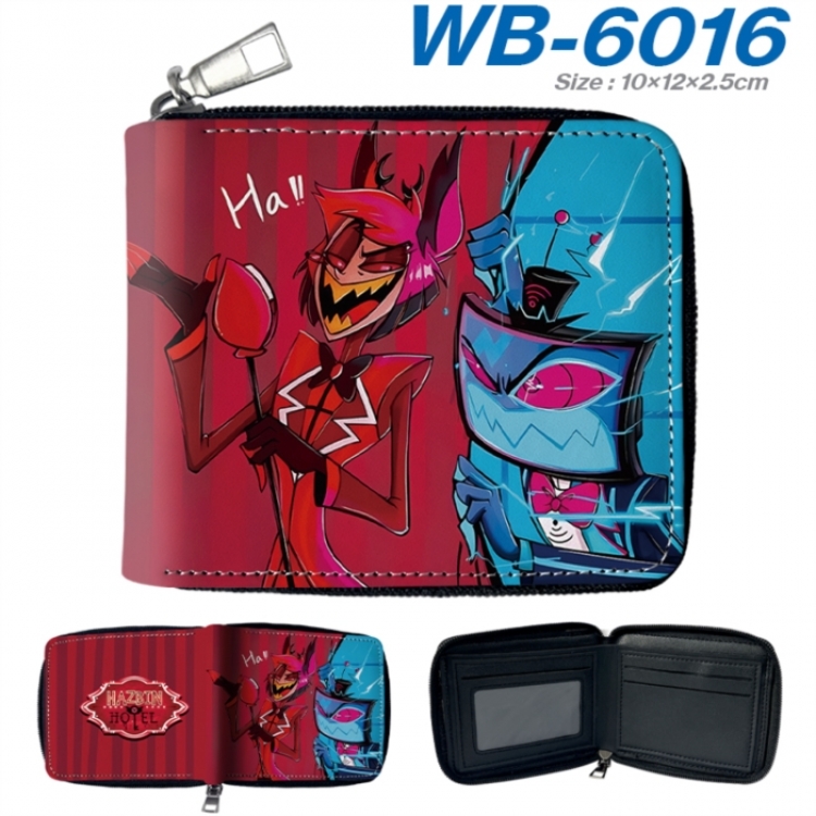 Hazbin Hotel Anime color short full zip folding wallet 10x12x2.5cm