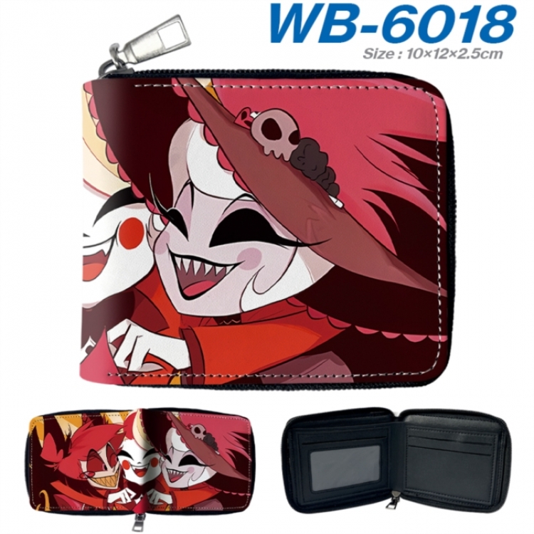 Hazbin Hotel Anime color short full zip folding wallet 10x12x2.5cm