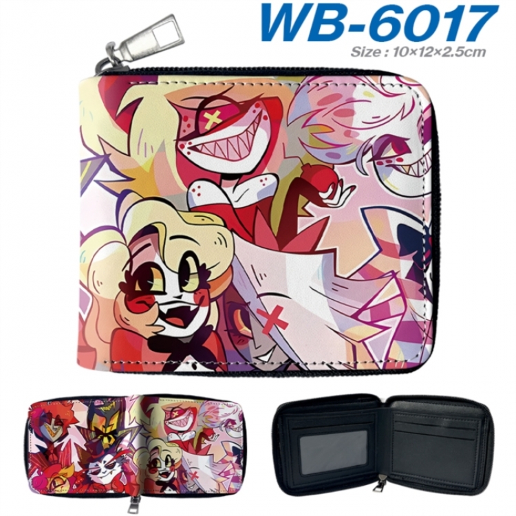 Hazbin Hotel Anime color short full zip folding wallet 10x12x2.5cm