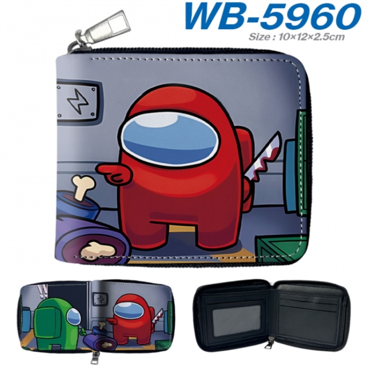 Among us Anime color short full zip folding wallet 10x12x2.5cm