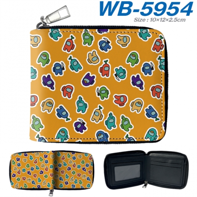 Among us Anime color short full zip folding wallet 10x12x2.5cm