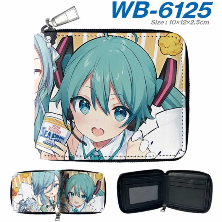 Hatsune Miku Anime color short full zip folding wallet 10x12x2.5cm