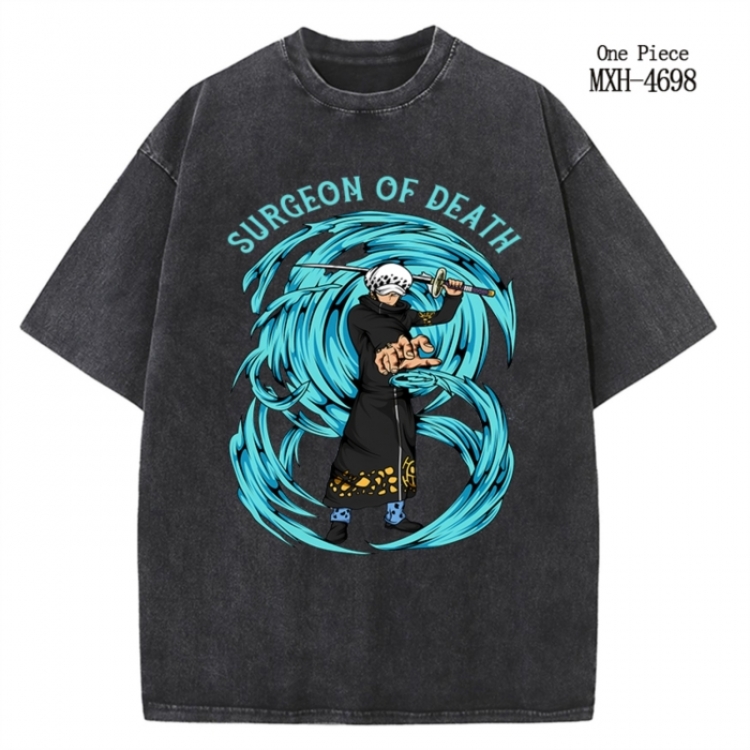 One Piece Anime peripheral pure cotton washed and worn T-shirt from S to 4XL