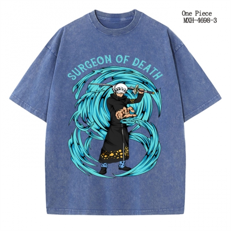 One Piece Anime peripheral pure cotton washed and worn T-shirt from S to 4XL