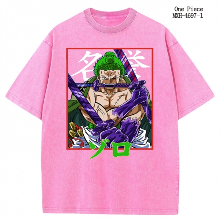 One Piece Anime peripheral pure cotton washed and worn T-shirt from S to 4XL