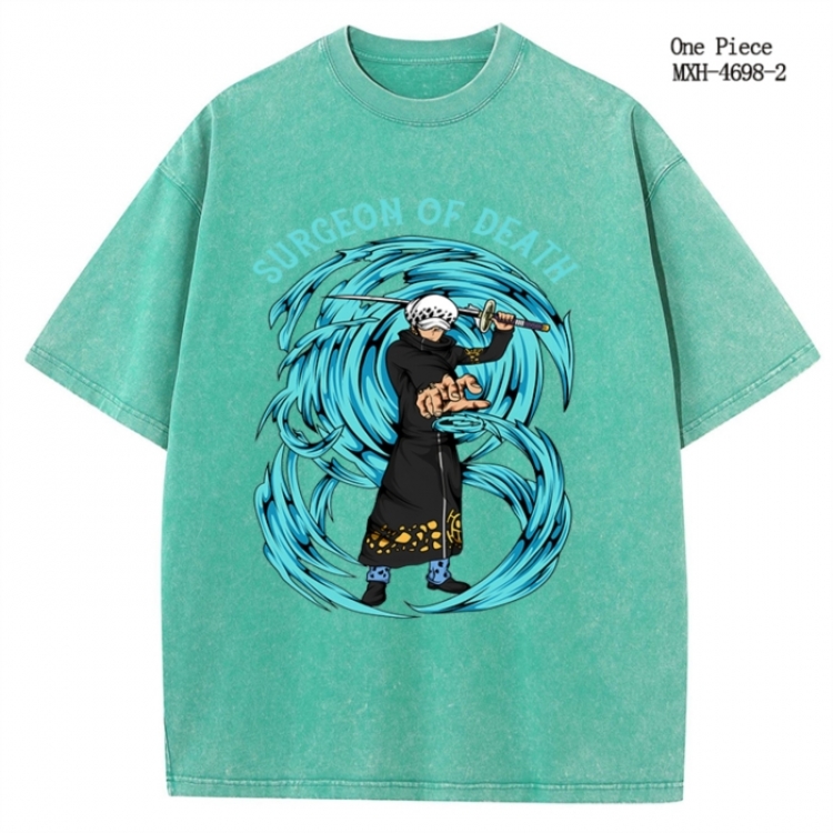 One Piece Anime peripheral pure cotton washed and worn T-shirt from S to 4XL