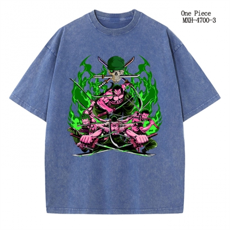 One Piece Anime peripheral pure cotton washed and worn T-shirt from S to 4XL
