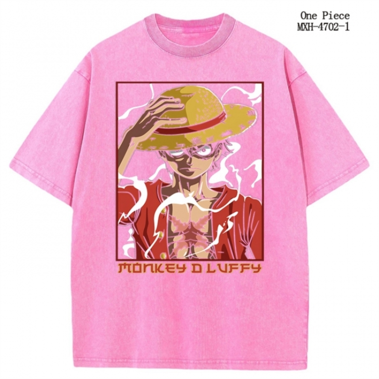 One Piece Anime peripheral pure cotton washed and worn T-shirt from S to 4XL