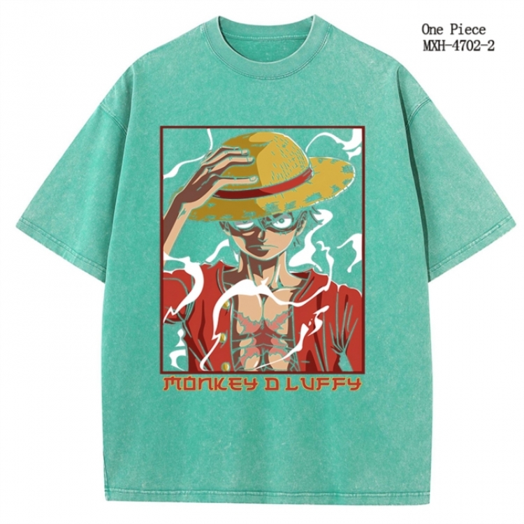 One Piece Anime peripheral pure cotton washed and worn T-shirt from S to 4XL