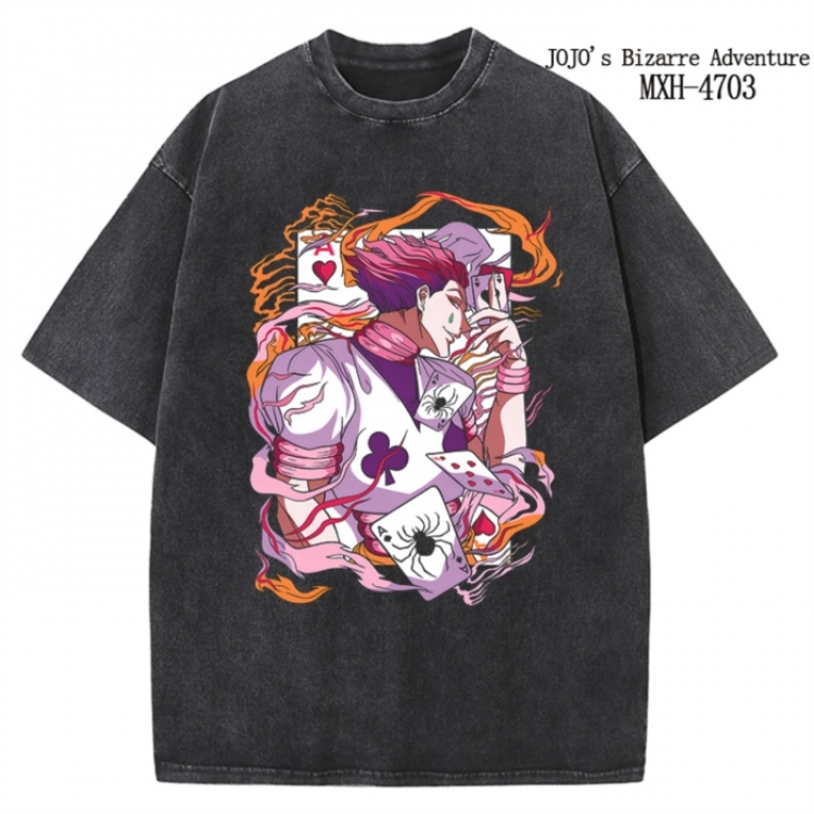 JoJos Bizarre Adventure Anime peripheral pure cotton washed and worn T-shirt from S to 4XL
