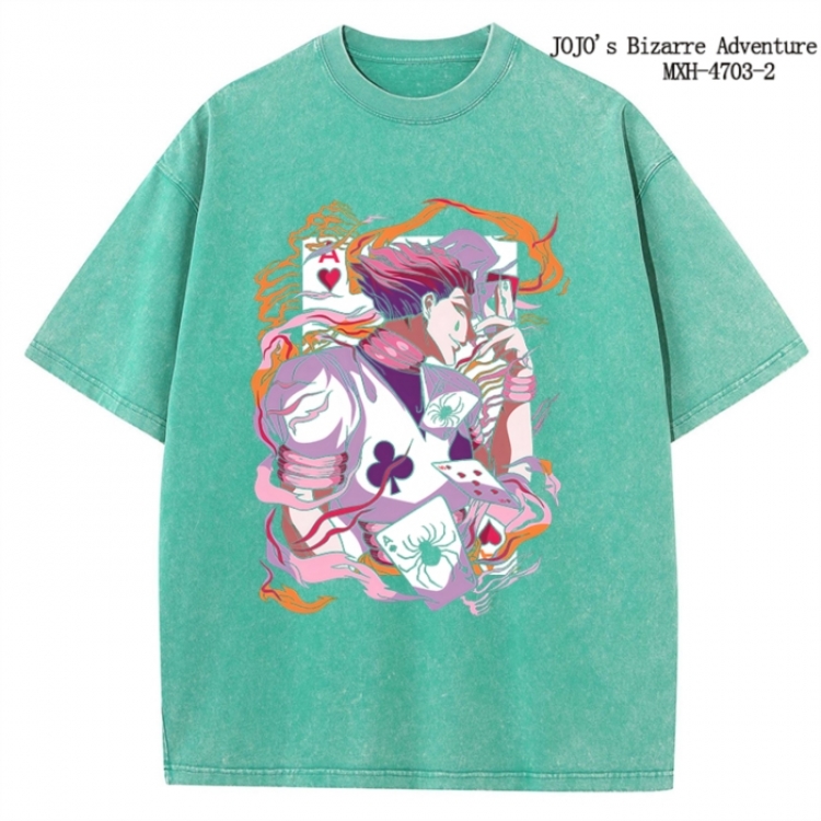 JoJos Bizarre Adventure Anime peripheral pure cotton washed and worn T-shirt from S to 4XL