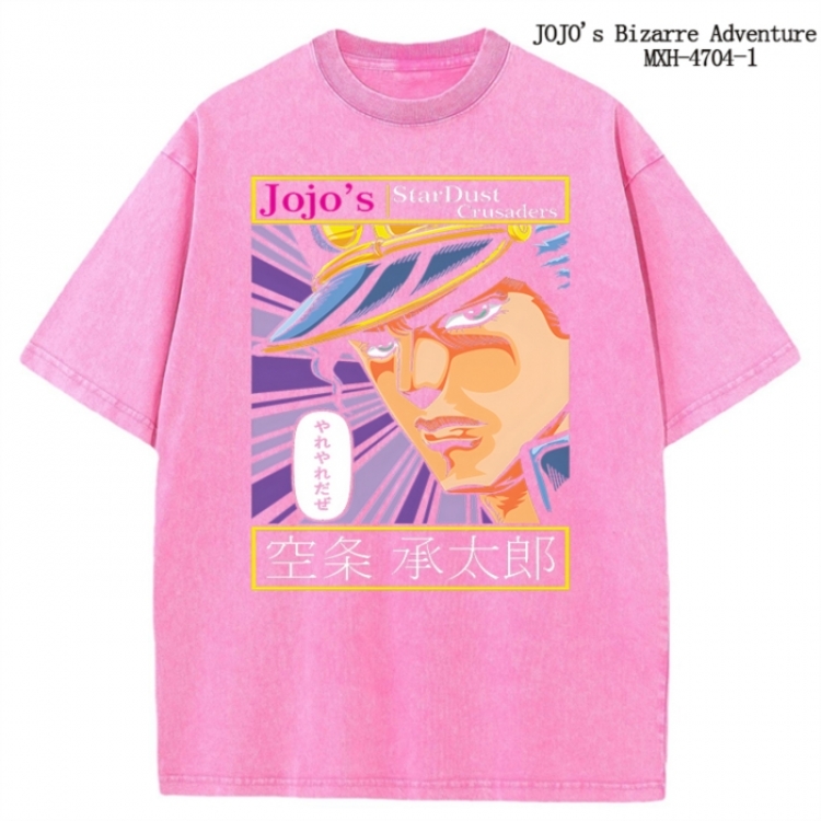 JoJos Bizarre Adventure Anime peripheral pure cotton washed and worn T-shirt from S to 4XL