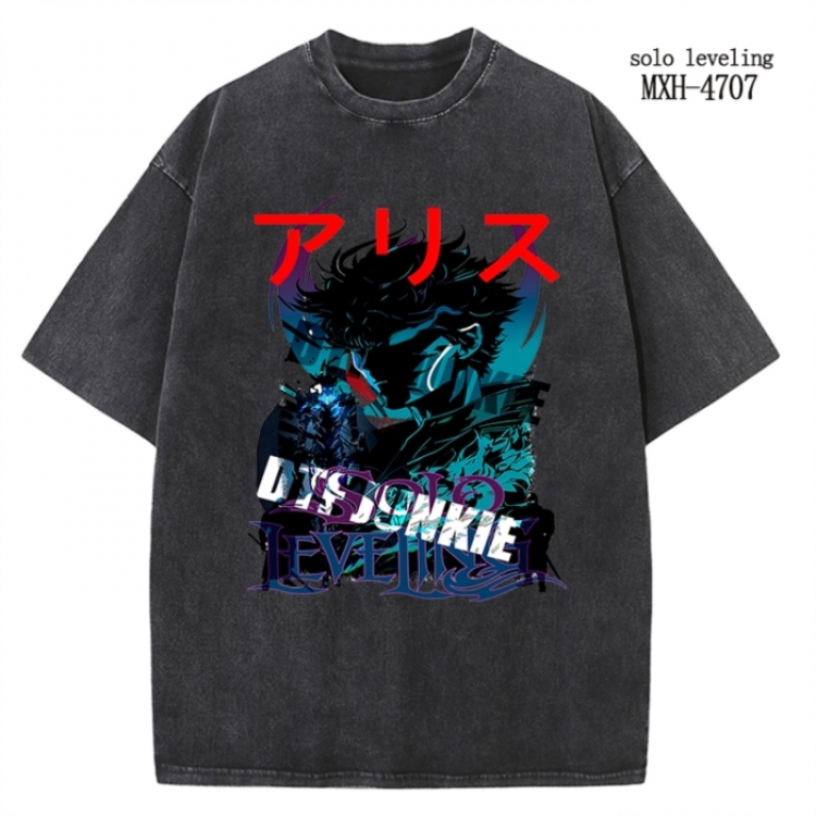 Solo Leveling:Arise Anime peripheral pure cotton washed and worn T-shirt from S to 4XL