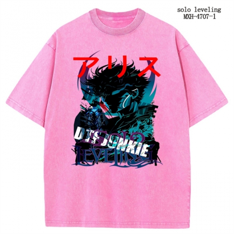 Solo Leveling:Arise Anime peripheral pure cotton washed and worn T-shirt from S to 4XL