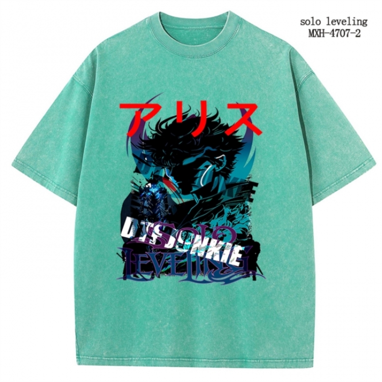 Solo Leveling:Arise Anime peripheral pure cotton washed and worn T-shirt from S to 4XL
