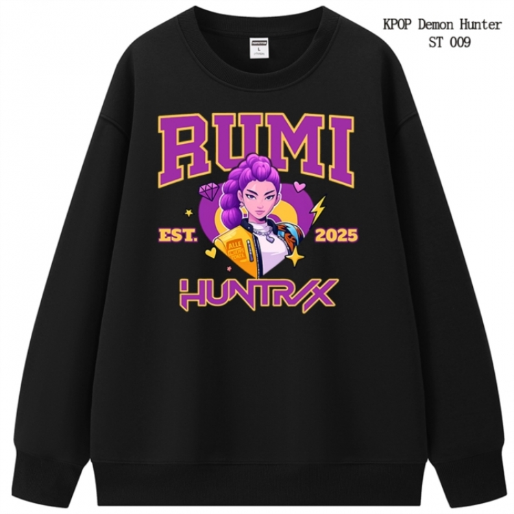 K-Pop Demon Hunters anime merchandise thick cotton round neck hoodie from S to 3XL