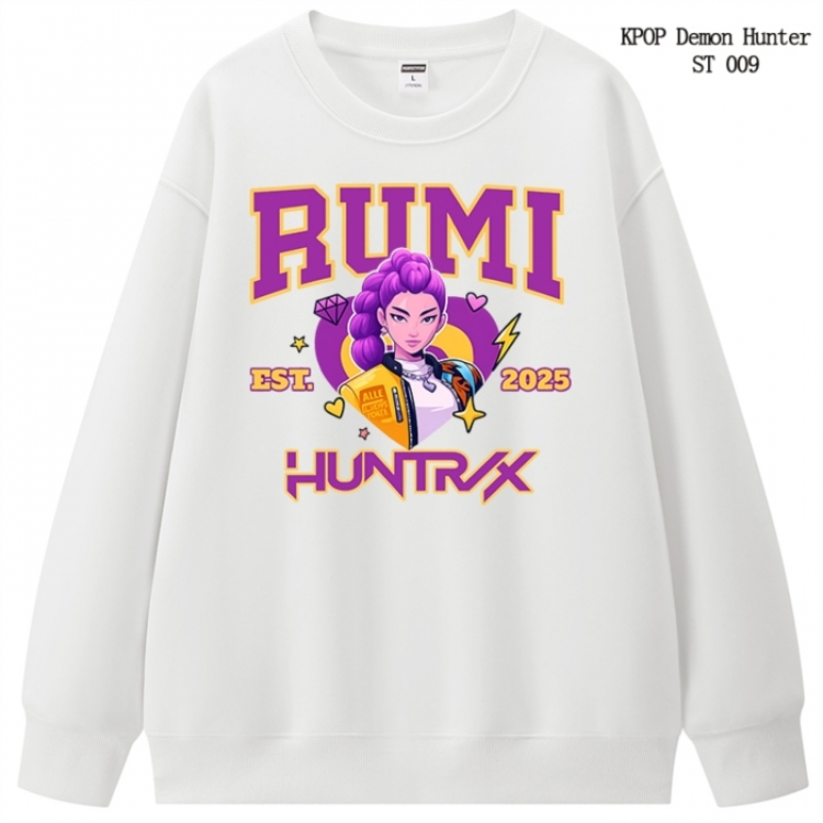 K-Pop Demon Hunters anime merchandise thick cotton round neck hoodie from S to 3XL