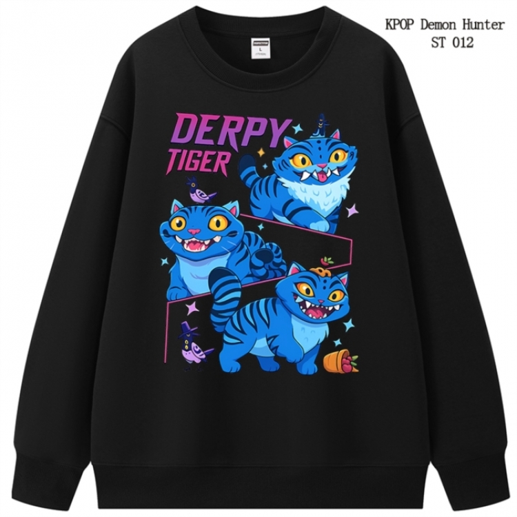 K-Pop Demon Hunters anime merchandise thick cotton round neck hoodie from S to 3XL
