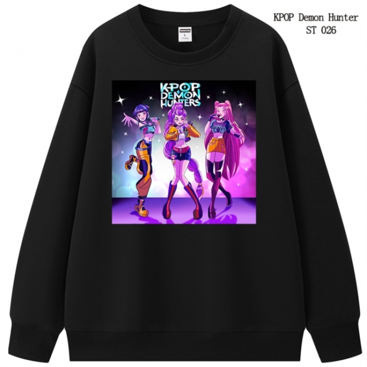 K-Pop Demon Hunters anime merchandise thick cotton round neck hoodie from S to 3XL