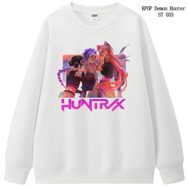 K-Pop Demon Hunters anime merchandise thick cotton round neck hoodie from S to 3XL
