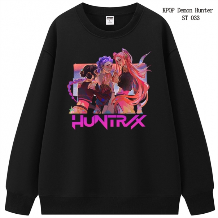 K-Pop Demon Hunters anime merchandise thick cotton round neck hoodie from S to 3XL