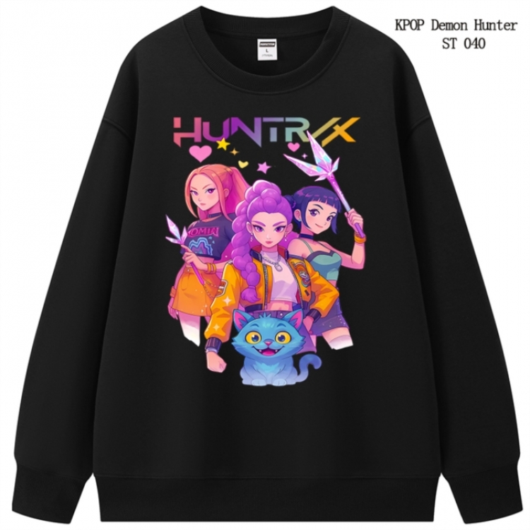 K-Pop Demon Hunters anime merchandise thick cotton round neck hoodie from S to 3XL