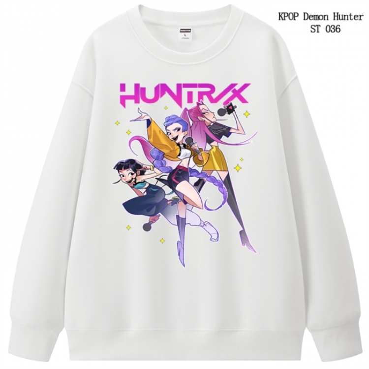 K-Pop Demon Hunters anime merchandise thick cotton round neck hoodie from S to 3XL