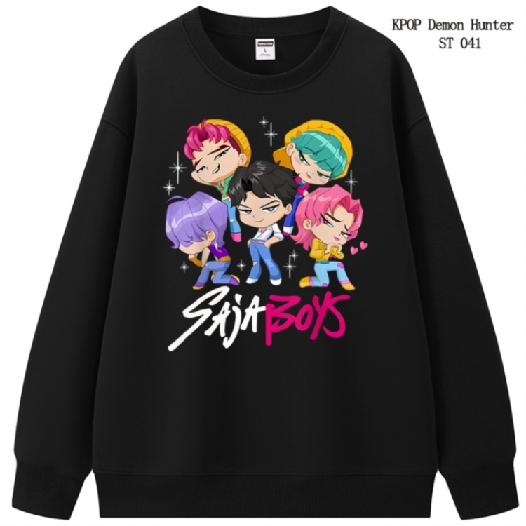 K-Pop Demon Hunters anime merchandise thick cotton round neck hoodie from S to 3XL
