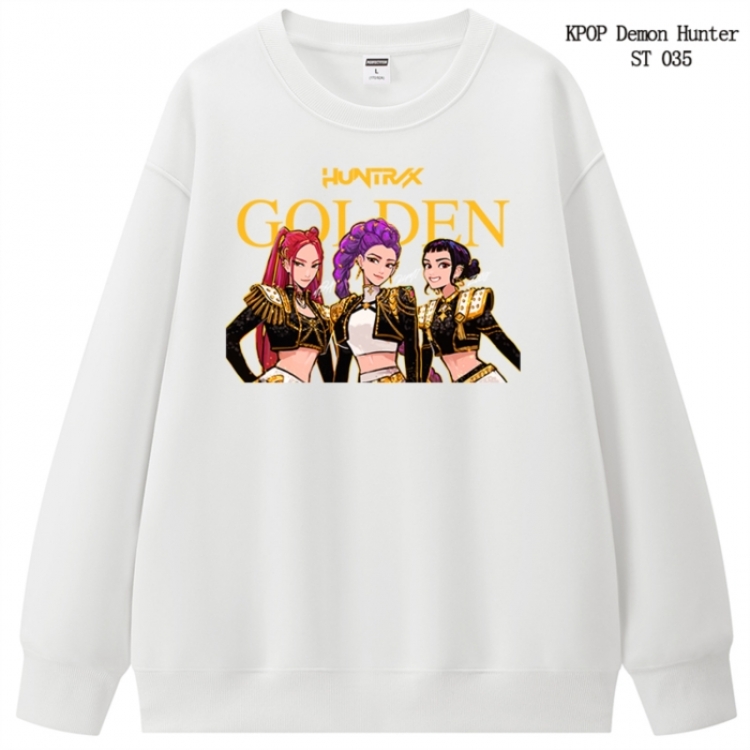 K-Pop Demon Hunters anime merchandise thick cotton round neck hoodie from S to 3XL