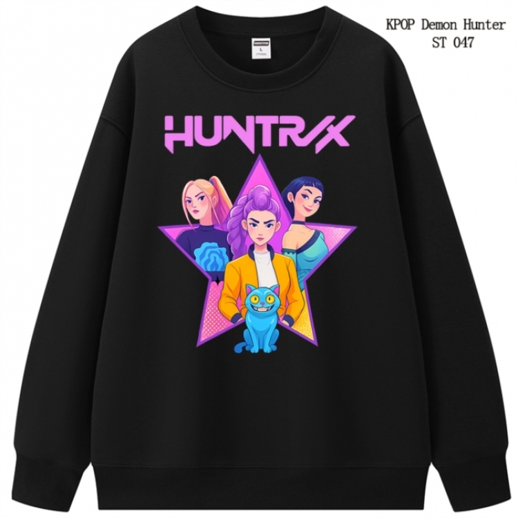 K-Pop Demon Hunters anime merchandise thick cotton round neck hoodie from S to 3XL