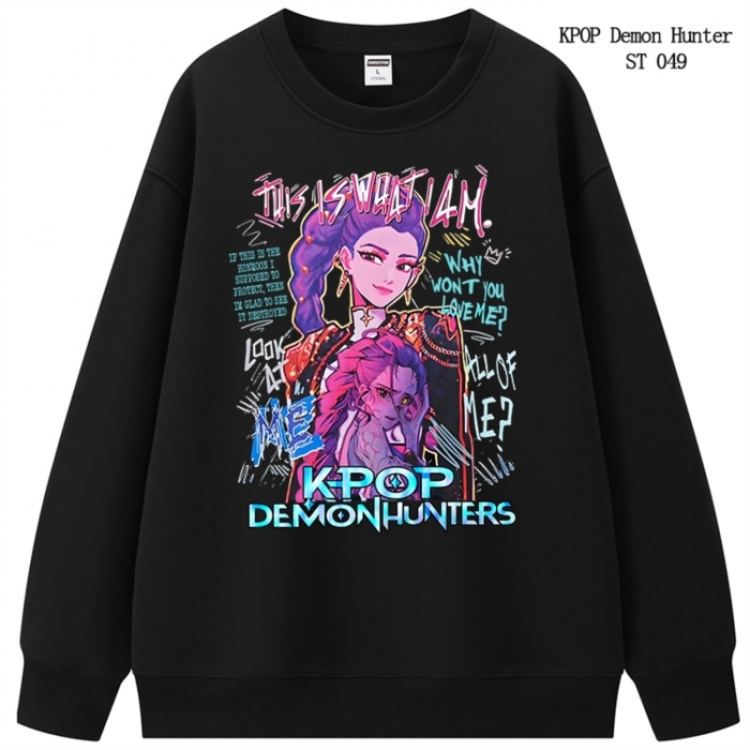 K-Pop Demon Hunters anime merchandise thick cotton round neck hoodie from S to 3XL