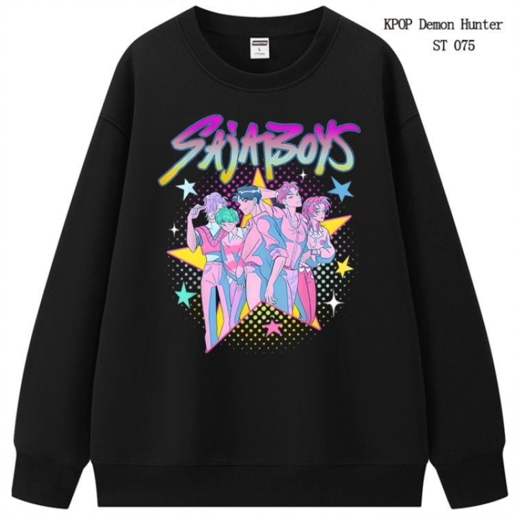 K-Pop Demon Hunters anime merchandise thick cotton round neck hoodie from S to 3XL