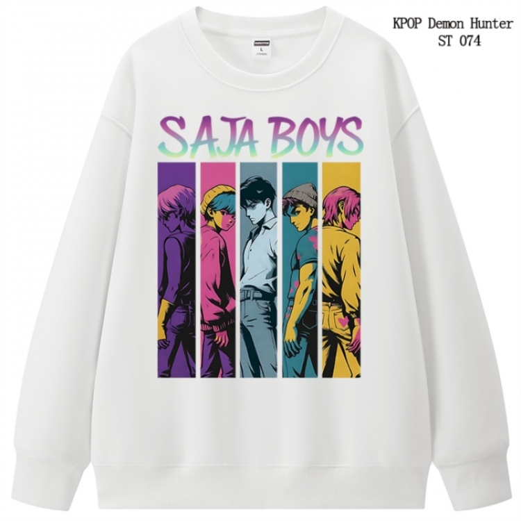 K-Pop Demon Hunters anime merchandise thick cotton round neck hoodie from S to 3XL