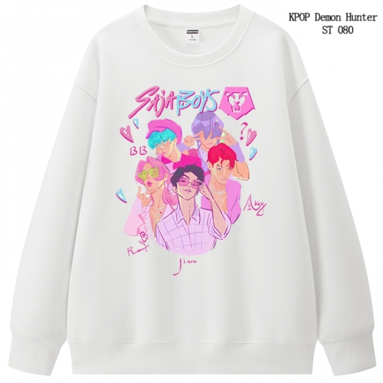 K-Pop Demon Hunters anime merchandise thick cotton round neck hoodie from S to 3XL