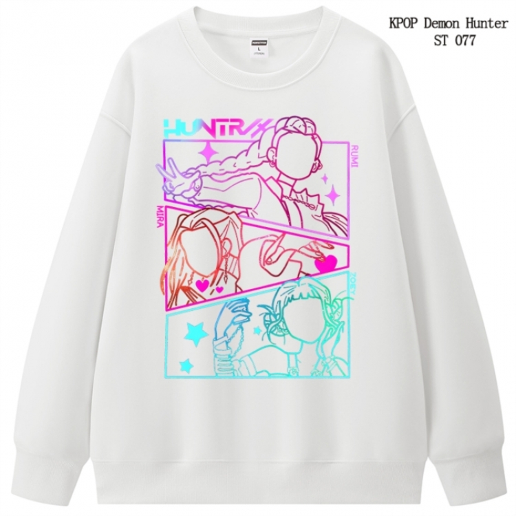 K-Pop Demon Hunters anime merchandise thick cotton round neck hoodie from S to 3XL