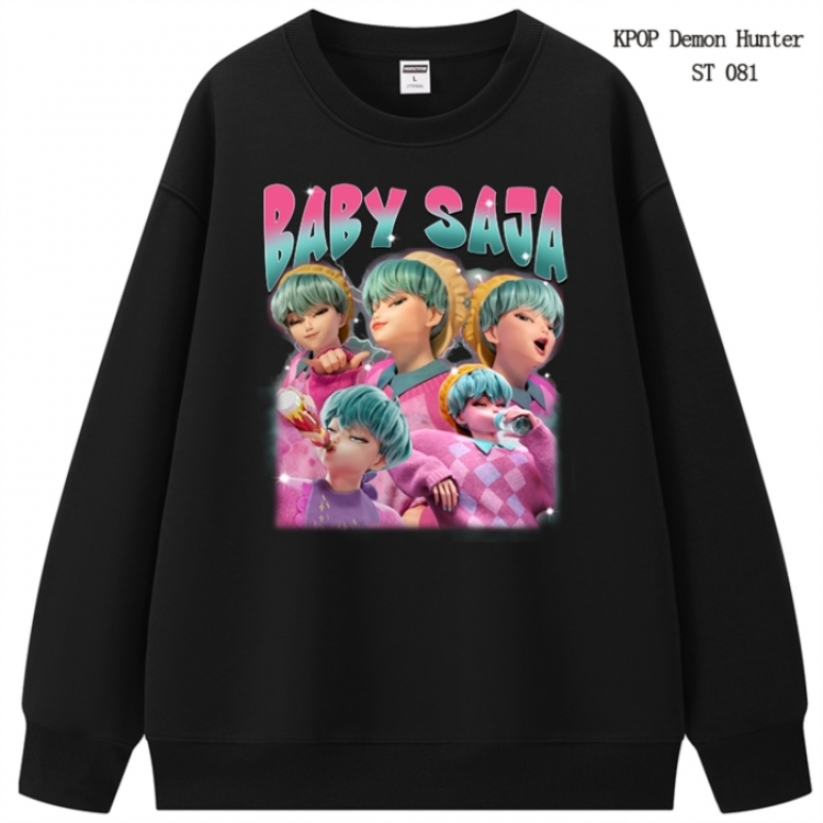 K-Pop Demon Hunters anime merchandise thick cotton round neck hoodie from S to 3XL