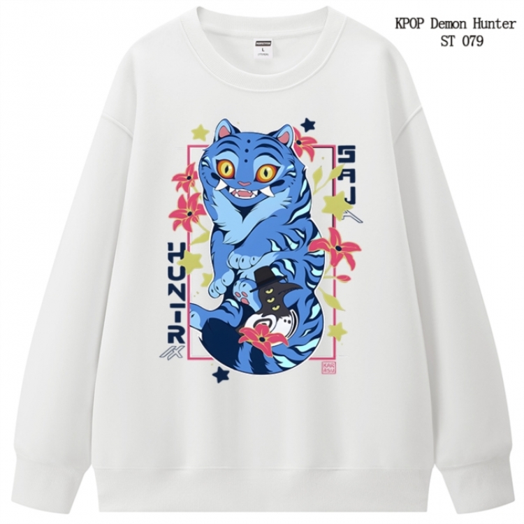 K-Pop Demon Hunters anime merchandise thick cotton round neck hoodie from S to 3XL