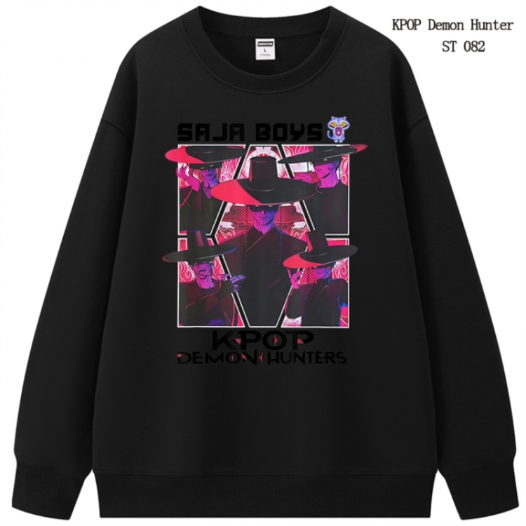 K-Pop Demon Hunters anime merchandise thick cotton round neck hoodie from S to 3XL