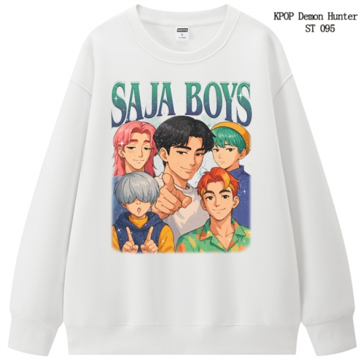 K-Pop Demon Hunters anime merchandise thick cotton round neck hoodie from S to 3XL