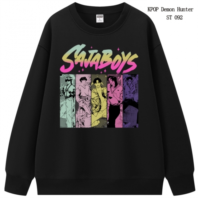 K-Pop Demon Hunters anime merchandise thick cotton round neck hoodie from S to 3XL