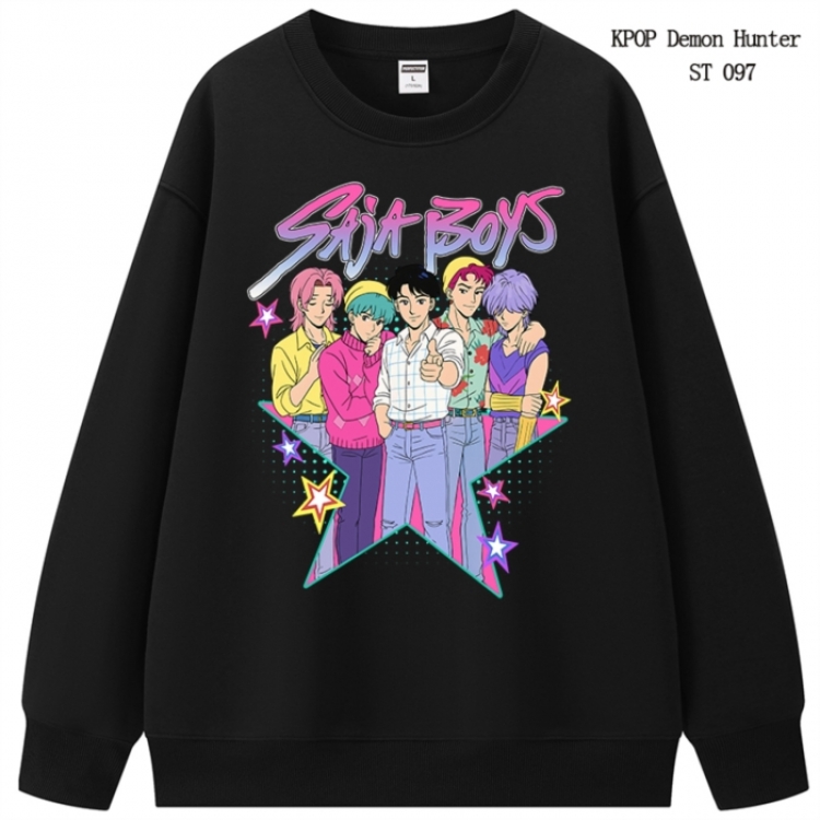 K-Pop Demon Hunters anime merchandise thick cotton round neck hoodie from S to 3XL