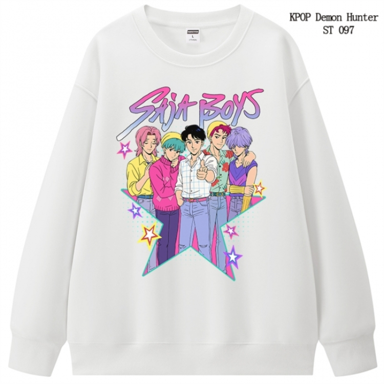 K-Pop Demon Hunters anime merchandise thick cotton round neck hoodie from S to 3XL