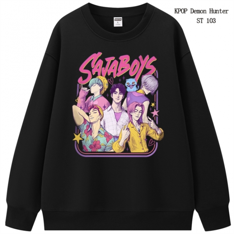 K-Pop Demon Hunters anime merchandise thick cotton round neck hoodie from S to 3XL