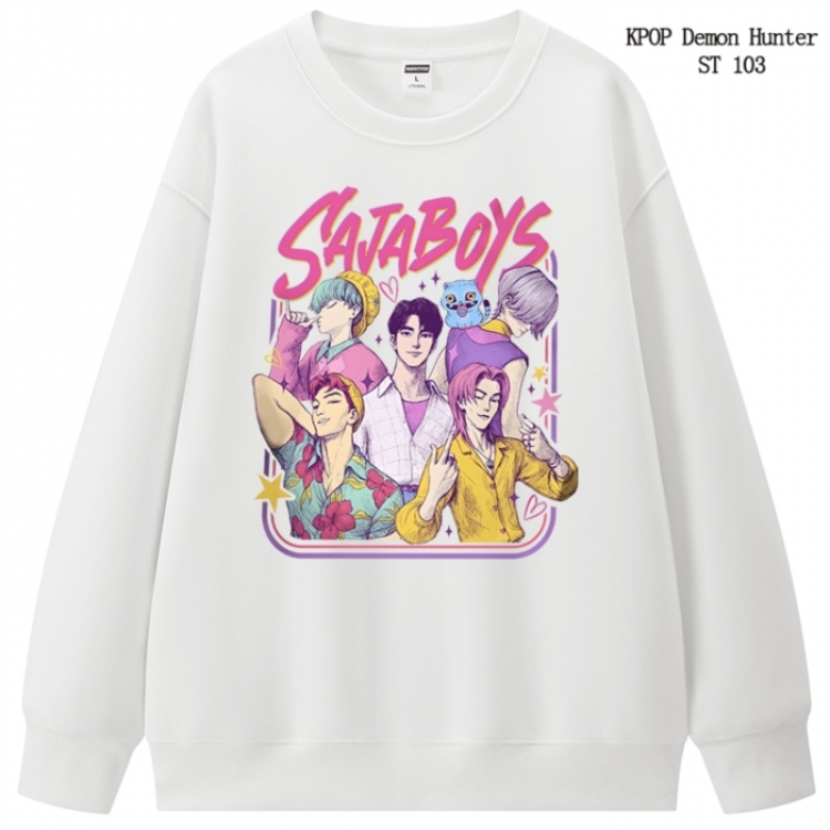 K-Pop Demon Hunters anime merchandise thick cotton round neck hoodie from S to 3XL