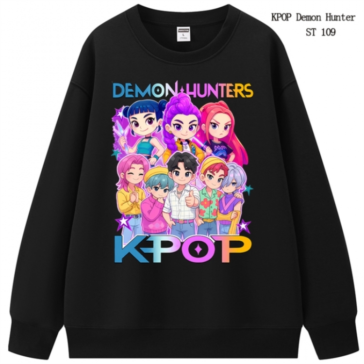 K-Pop Demon Hunters anime merchandise thick cotton round neck hoodie from S to 3XL