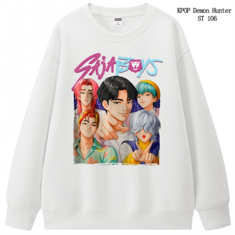 K-Pop Demon Hunters anime merchandise thick cotton round neck hoodie from S to 3XL