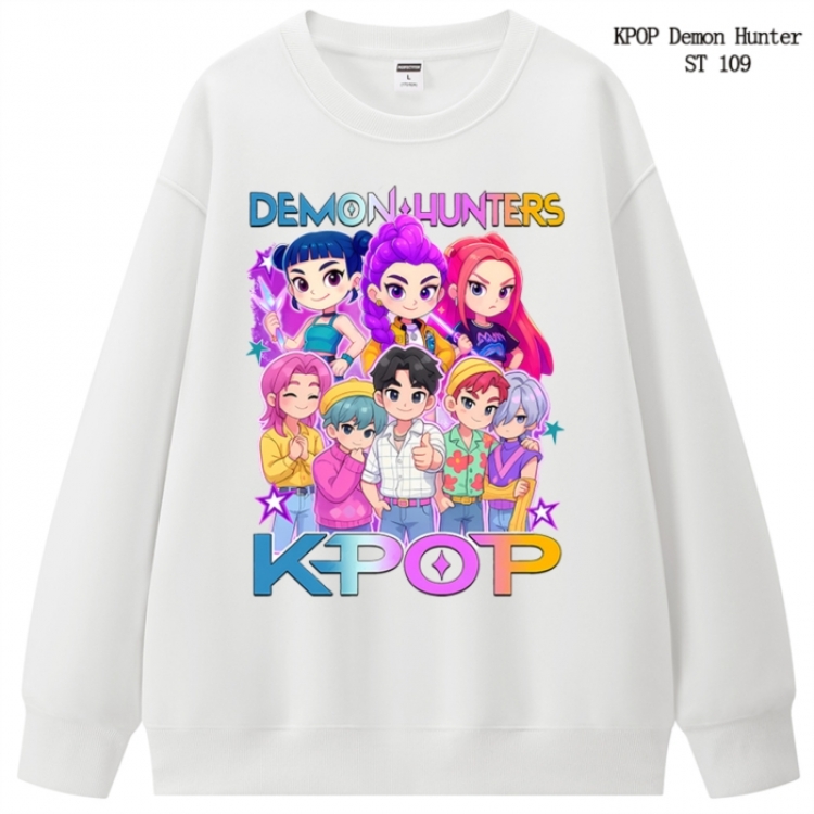 K-Pop Demon Hunters anime merchandise thick cotton round neck hoodie from S to 3XL