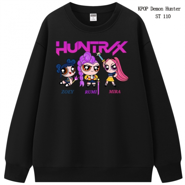 K-Pop Demon Hunters anime merchandise thick cotton round neck hoodie from S to 3XL