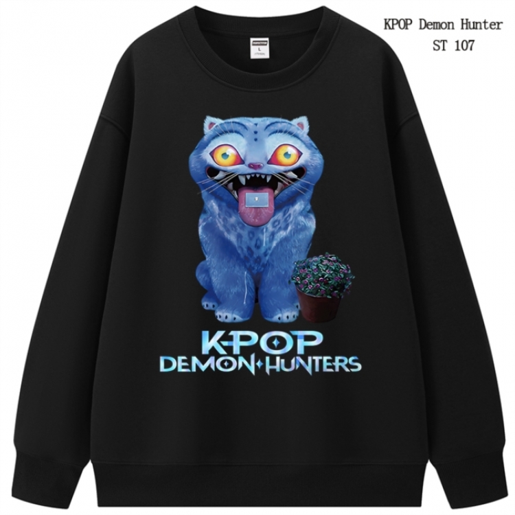 K-Pop Demon Hunters anime merchandise thick cotton round neck hoodie from S to 3XL