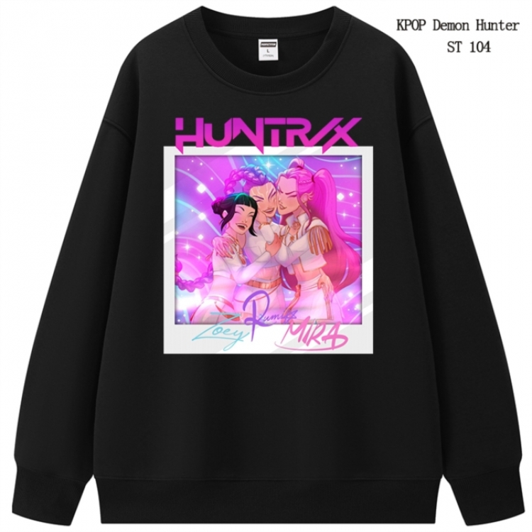 K-Pop Demon Hunters anime merchandise thick cotton round neck hoodie from S to 3XL